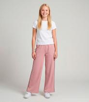 Calça Juvenil Wide Leg Moletom Felpado Minty Rosa Calça Juvenil Wide Leg Moletom Felpado Minty Rosa