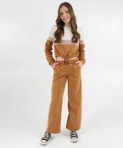 Calça Juvenil Wide Leg Moletom Marisa Tam 10 a 16 Marrom Calça Juvenil Wide Leg Moletom Marisa Tam 10 a 16 Marrom