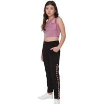Calça knot de sarja leve gigizoka dondoka