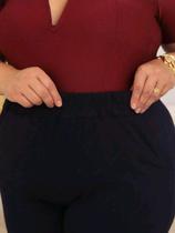 Calça lanzinha leve plus size elastico na cintura e bolso