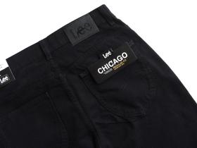 Calça Lee Chicago Masculina de Sarja Tradicional 100% Algodão Cintura Alta Preto Calça Lee Chicago Masculina de Sarja Tradicional 100% Algodão Cintura Alta Preto