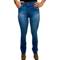 Calca Lee Feminina Jeans Claro Cintura Alta Com Elastano Boot Cut Hoxie