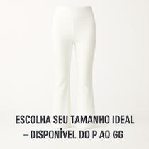 Calça Leg Boca de sino Branca, Flare, Cintura Alta, Leggin, Moda Feminina, Academia, Ideal p/ FÁRMAC