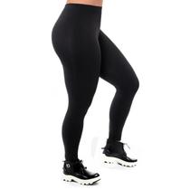 Calça Leg Feminina Forrada Peluciada Cós Alto de Inverno