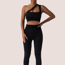 Calça Leg Legging E Top Conjunto Feminino Academia Fitness Caminhada