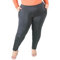 Calça Leg Montaria Térmica Grossa Feminina Bolso Plus Size