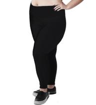 Calça Leg Plus Size Cós Alto, Super Grossa Calça Leg Plus Size Cós Alto, Super Grossa