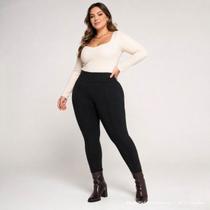 Calça Leggin Montaria Com Recortes Bolso Atrás Feminina Preto Calça Leggin Montaria Com Recortes Bolso Atrás Feminina Preto