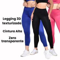 Calça Legging 3D Academia Cirre Fitness Cintura Alta Com Textura - Melinus