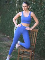 Calça Legging Azul Corte Reto Ana Calça Legging Azul Corte Reto Ana