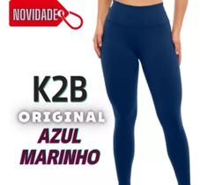 Calça Legging Azul K2b Original Cós Alto Empina Bumbum