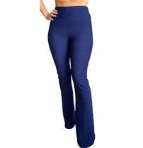 Calça Legging Bandagem Flare boca de sino Cintura Alta- Azul