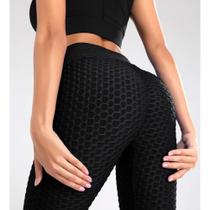 Calça Legging Bolha 3D Disfarça Celulite Cintura Alta Fitness Ioga Sem Transparência