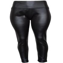 Calça Legging Brilho Molhado Imita material sintético Moda Blogueira