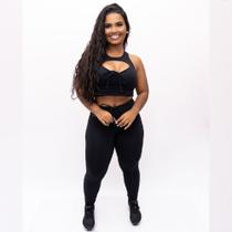 Calça Legging c/ Laço Preto