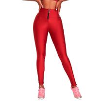 Calça Legging Caju Brasil Classic com Zíper Vermelho Calça Legging Caju Brasil Classic com Zíper Vermelho