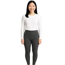 Calça Legging Canelada Grossa Lã Feminino Masculino Cós Alto