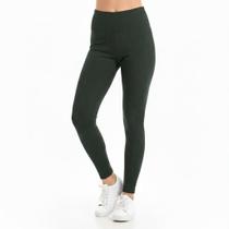 Calça Legging Canelada Tecido Grosso Cintura Alta