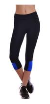 Calça Legging Capri Fitness em Power Suplex Detalhe Azul