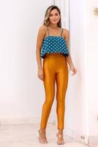 Calça Legging Cintura Alta Com Zíper E Bolso Falso