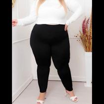 Calça Legging Cintura Alta Plus Size Flanelada