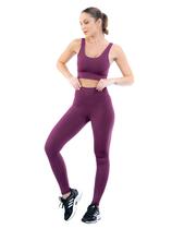 Calça Legging Cintura Alta Roxa Ana