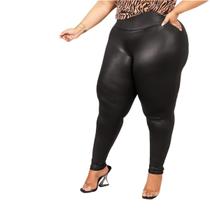 Calça Legging Cirre Cintura Alta Fitness Plus Size Brilho Molhado Balada Festa 2911 Calça Legging Cirre Cintura Alta Fitness Plus Size Brilho Molhado Balada Festa 2911