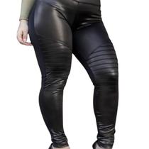Calça Legging Cirrê Nervura Tratorada Plus Size Skinny