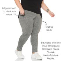 Calça Legging Com Bolso Plus Size de Suplex 103748-A