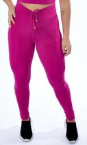 Calça Legging com cadarço Fitness Feminina, Suplex cós alto