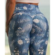 Calça Legging com Empina Bumbum Coração Power Jeans