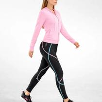 Calça legging com estampa listras coloridas