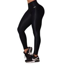 Calca Legging Comum Glossy Preto Moving Fitness