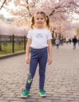 Calça Legging Corações Jeans Animê Calça Legging Corações Jeans Animê