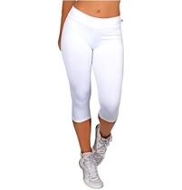 Calça Legging Corsário Branca Cintura Alta Grossa