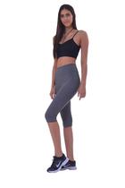 Calça Legging Corsário Fitness Power Suplex Cinza