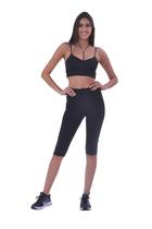 Calça Legging Corsário Fitness Power Suplex Preta