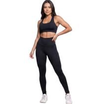 Calça Legging Cós Alto Lisa Bella Fiore Roupa Para Academia Treino Moda Fitness Feminina Musculação Tamanho:GCor:Preto