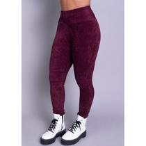 Calça Legging Cotelê Cós Alto Tecido Veludo Cintura Alta