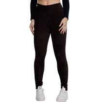 Calça Legging Cotelê Veludo Vekyo Grossa Cós Alto Inverno Cintura Alta Moda Casual Feminina