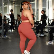 CALÇA LEGGING DITANA K2B PLUS SIZE SOCIAL FITNESS POLIAMIDA. Cor:CORALTamanho:G3=50/52