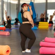 CALÇA LEGGING DITANA K2B PLUS SIZE SOCIAL FITNESS POLIAMIDA. Cor:MarronTamanho:G2=48/50