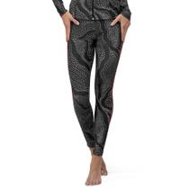 Calça Legging Drop Shot Greta Preta e Coral