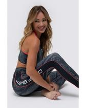 Calça Legging Drop Shot Greta - Preto/Coral Calça Legging Drop Shot Greta - Preto/Coral