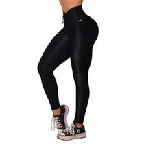 Calca Legging Empina Bumbum Glossy Preto Moving Fitness