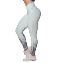 Calca Legging Empina Bumbum Jacquard Dust Celeste Moving