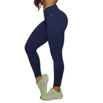 Calca Legging Empina Bumbum Jaquard Bubble Marinho Moving