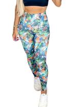 Calça legging estampada aquarela