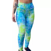 Calça Legging Feminina Academia Cintura Alta Cós Alto Estampada Estampa Zero Transparência Esportiva Conjunto