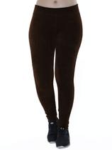 Calça Legging Feminina Anistia Veludo Cotele Grossa Marrom